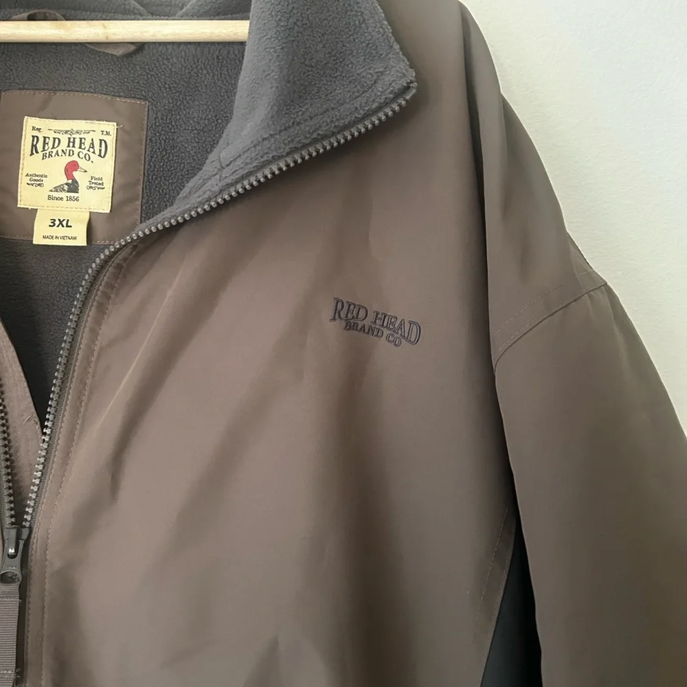 RedHead 3XL Fleece Lined Brown and Black Windbreaker Jacket